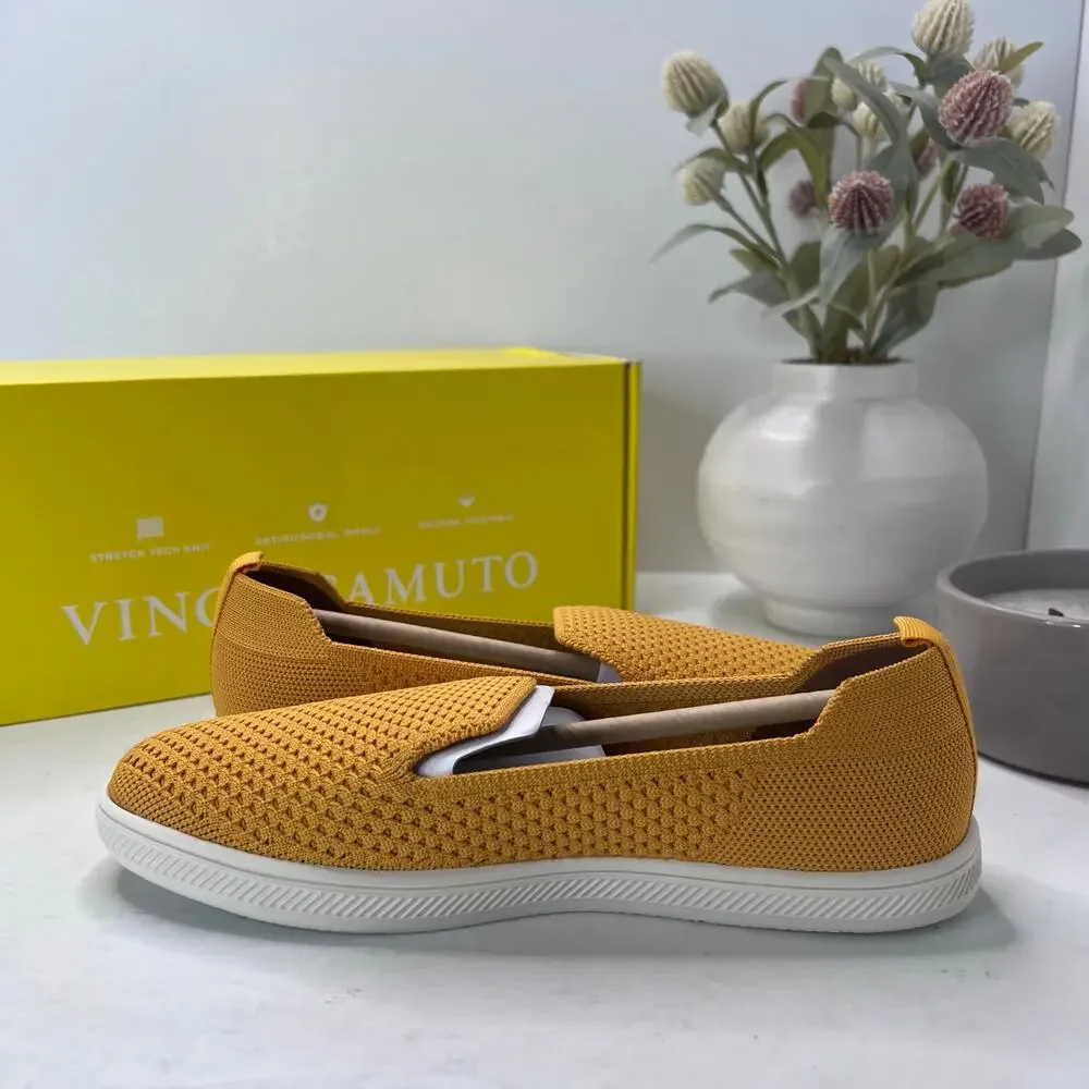 Vince Camuto Cabreli Washable Sneaker Knit Yellow Women 5.5M/36 NWB Breathable